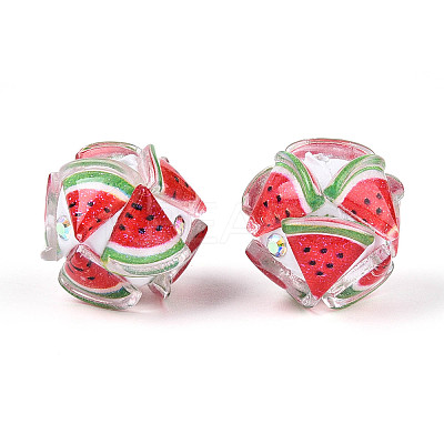 Fruit Round Resin Beads RESI-T059-03E-1