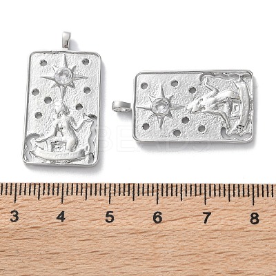 Brass Micro Pave Cubic Zirconia Pendants KK-C079-05P-1