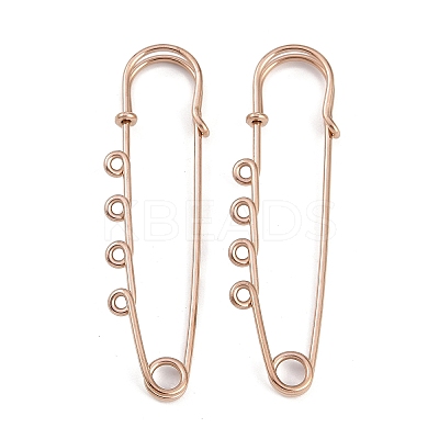 Ion Plating(IP) 304 Stainless Steel Safety Pins Brooch Findings STAS-K252-05B-RG-1
