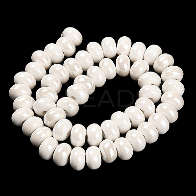 Glazed Porcelain Rondelle Beads PORC-Q001-01K-1