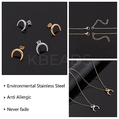304 Stainless Steel Jeweley Sets SJEW-UN0001-02-1