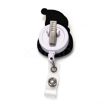 Christmas Snowman Glitter Powder Felt & ABS Plastic Badge Reel AJEW-I053-08-1