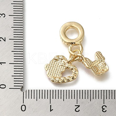 Rack Plating Alloy Hot Pink Enamel European Dangle Charms PALLOY-A009-19G-1