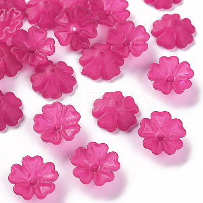 Transparent Frosted Acrylic Bead Caps X-MACR-S371-04A-706-1