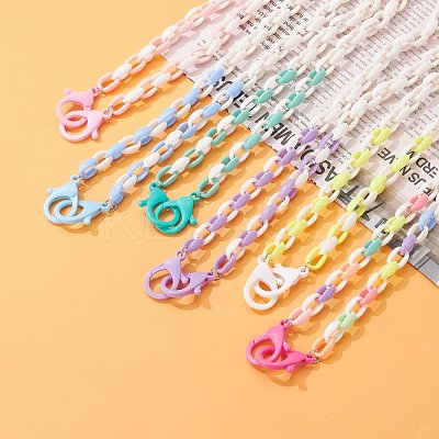 Acrylic Cable Chain Necklaces NJEW-JN03626-1