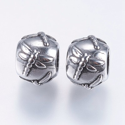 304 Stainless Steel European Beads STAS-I069-16AS-1