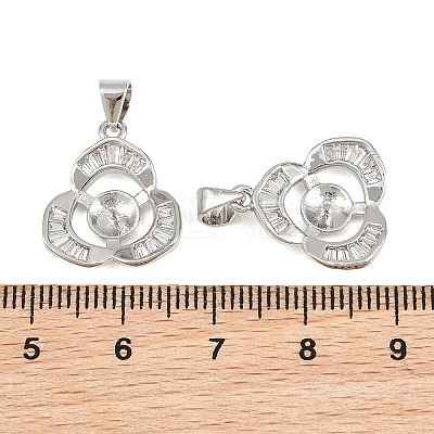 Brass Micro Pave Clear Cubic Zirconia Peg Bails Pin Pendants KK-CBA6A75-06P-1