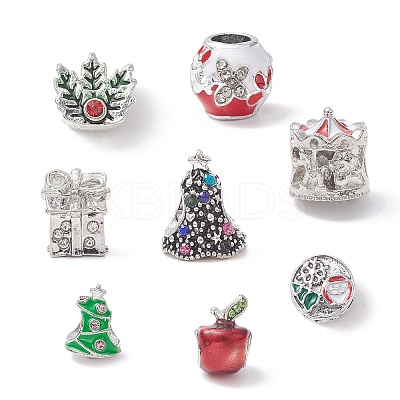 Alloy Rhinestone European Beads MPDL-Q213-19AS-1