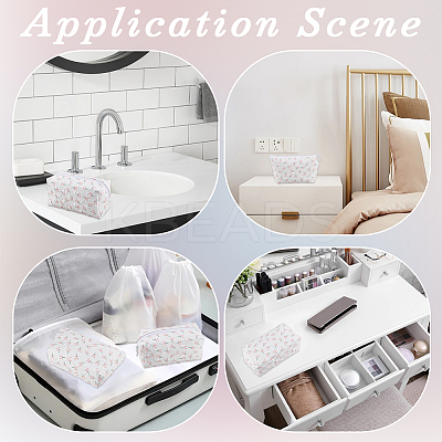2Pcs 2 Styles Portable Travel Polyester Cosmetic Zipper Storage Clutch Bags ABAG-CY0001-01B-1