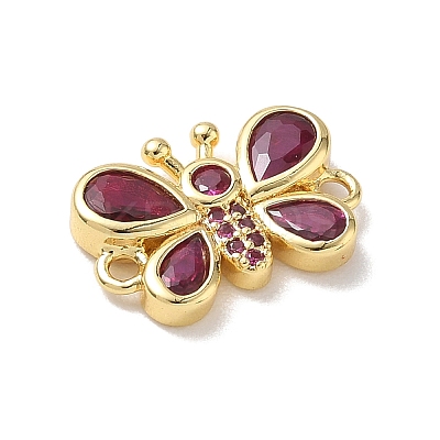 Brass Pave Cubic Zirconia Butterfly Links Connector Charms LS-KK-L268-028G-04-1