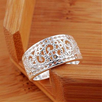Vintage Elegant Fashion Style Brass Hollow Out Metal Rings RJEW-EE0002-006P-D-1