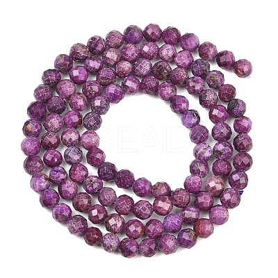 Heated Natural Sugilite Beads Strands G-B193-B03-4mm-1