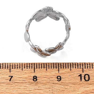 Brass Adjustable Open Cuff Rings for Women RJEW-R021-01P-1