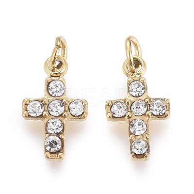 316 Surgical Stainless Steel Tiny Cross Charms STAS-F256-023D-G-1