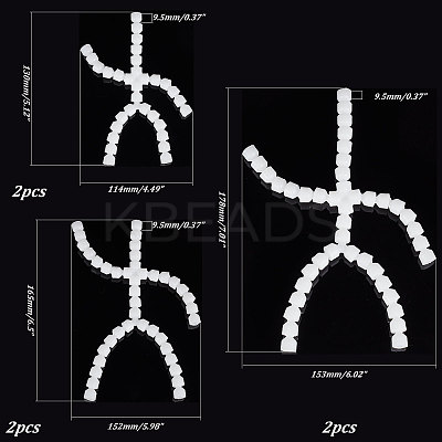 6Pcs 3 Style  Plastic Action Figure Movable Skeleton DIY-PH0007-69-1