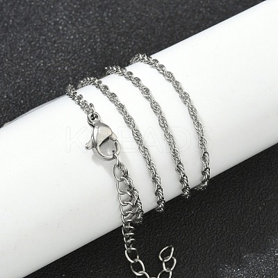 304 Stainless Steel Rope Chain Necklaces NJEW-Z084-02P-02-1