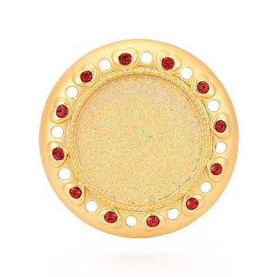 Adjustable Alloy & Iron & Rhinestone Bezel Cup Ring Base with Rotatable Tray MAK-T012-10G-1