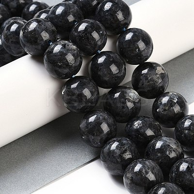 Natural Larvikite Beads Strands G-G118-B02-01-1