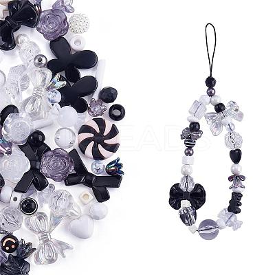 150 Pieces Random Rose Acrylic Beads Bear Pastel Spacer Beads Butterfly Loose Beads for Jewelry Keychain Phone Lanyard Making JX543D-1