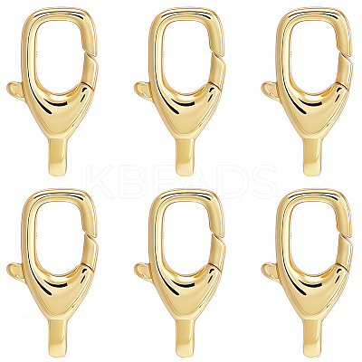6Pcs Brass Lobster Claw Clasps KK-SC0007-18-1