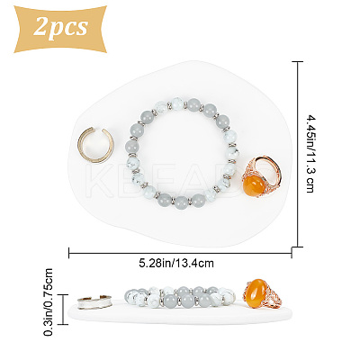 Gesso Irregular Jewelry Display Plate DJEW-WH0015-97A-1