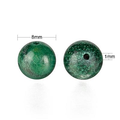 100Pcs 8mm Natural African Jade Bead Round Beads DIY-LS0002-46-1