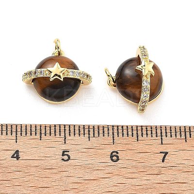 Natural Tiger Eye Pendants KK-B129-13G-01-1
