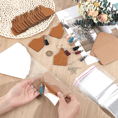 DIY PU Leather Label Tags Keychain Making Kits DIY-OC0014-34-1