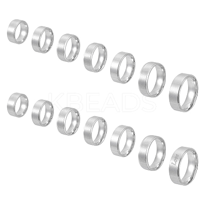 21Pcs 7 Size 201 Stainless Steel Plain Band Rings Set for Women RJEW-UN0002-80-1