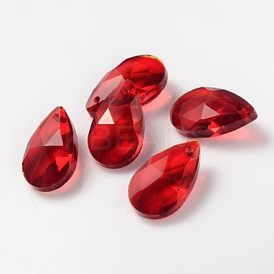 Faceted Teardrop Glass Pendants GLAA-O008-A08-1