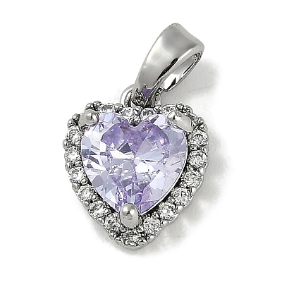 Brass Micro Pave Cubic Zirconia Charms KK-P283-24P-1