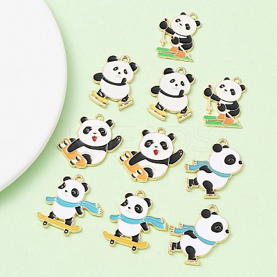 10Pcs 5 Style Rack Plating Alloy Enamel Pendants ENAM-YW0003-59-1