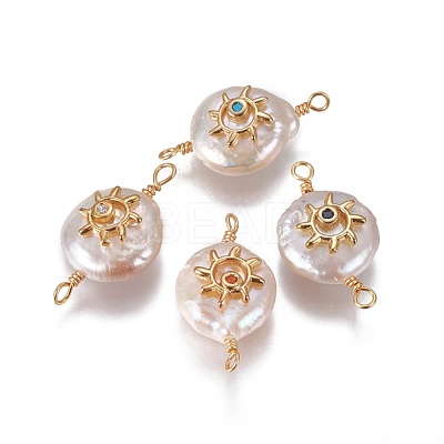 Natural Pearl Links connectors PEAR-I005-15-1