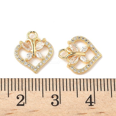 Brass Micro Pave Cubic Zirconia Pendants KK-D373-01E-G-1