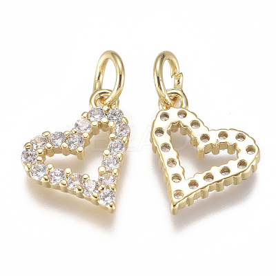 Brass Micro Pave Cubic Zirconia Charms ZIRC-F111-19G-1