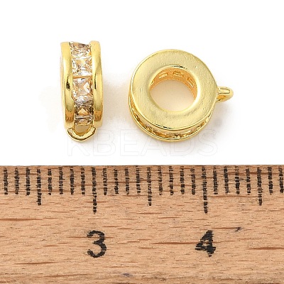 Column Brass Micro Pave Cubic Zirconia Tube Bails KK-C072-05C-G-1