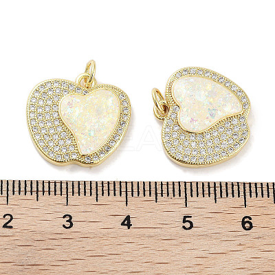 Brass Micro Pave Clear Cubic Zirconia Pendants KK-L213-042G-01-1