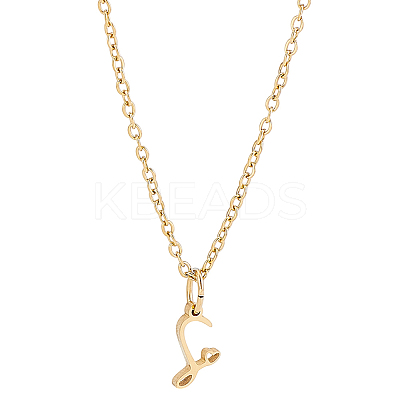 1pc 304 Stainless Steel Letter Pendant Necklaces NJEW-LP0001-39S-G-1