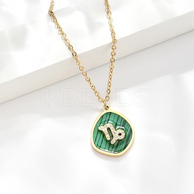 304 Stainless Steel Micro Pave Cubic Zirconia constellation Pendant Necklaces NJEW-R021-01G-10-1