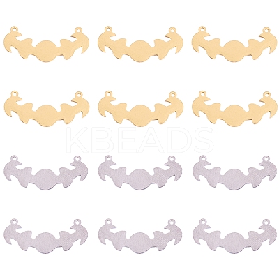 20Pcs 2 Colors 304 Stainless Steel Connector Charms STAS-SZ0003-12-1