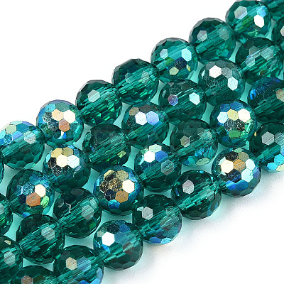 Transparent Electroplate Glass Beads Strands EGLA-TAC0006-05C-1