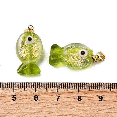 Handmade Dichroic Foil Lampwork Pendants X1-DICH-G001-01G-06-1