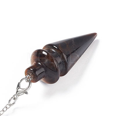 Mixed Gemstone Pointed Dowsing Pendulums AJEW-B020-01P-1