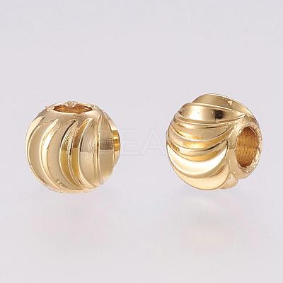 Brass Spacer Beads KK-G312-01G-5mm-G-1
