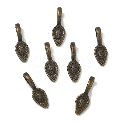 Tibetan Style Alloy Glue-on Flat Pad Bails TIBEP-Q064-183AB-NR-1