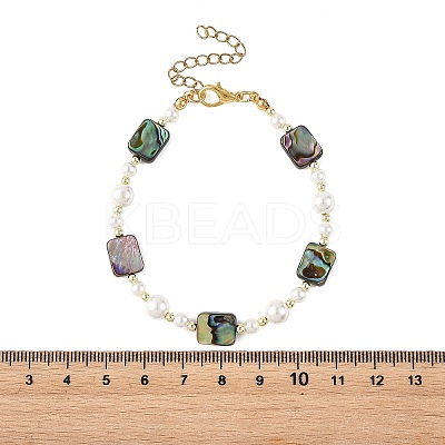 Paua Shell & Shell Pearl Beaded Bracelets for Women BJEW-JB14218-1