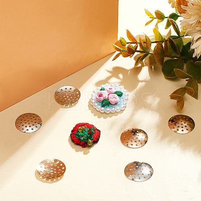 400Pcs 4 styles Iron Finger Ring/Brooch Sieve Findings IFIN-GA0001-49-1