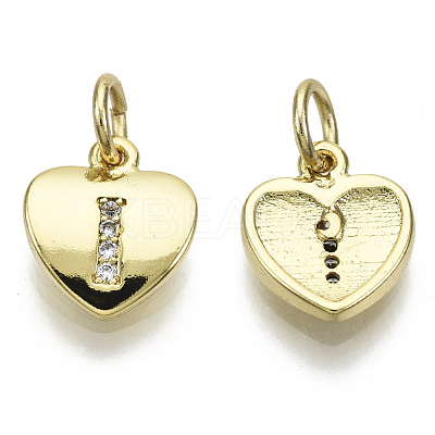 Brass Micro Pave Clear Cubic Zirconia Charms KK-N227-34I-NF-1