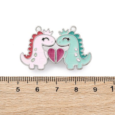 Alloy Enamel Split Pendants ENAM-B026-02P-04-1