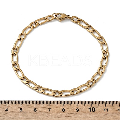 Ion Plating(IP) 304 Stainless Steel Figaro Chain Bracelets BJEW-L637-04A-G-1